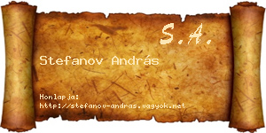 Stefanov András névjegykártya